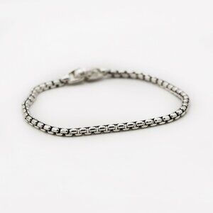 David Yurman 925 Silver Box Link Chain Bracelet